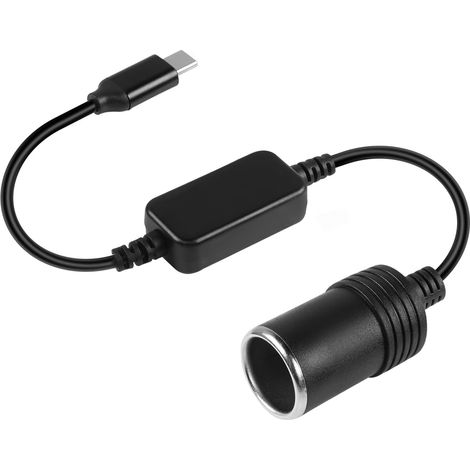 Câble d'Alimentation USB C vers Allume-Cigare, 0,3 m 5 V Mâle vers Prise 12 V Femelle, Convertisseur pour Enregistreur de Conduite, GPS (1/5)