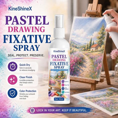 KineShineX Fixierspray für Pastellfarben – Schnelltrocknend, wischfest, farbschützend (1/4)