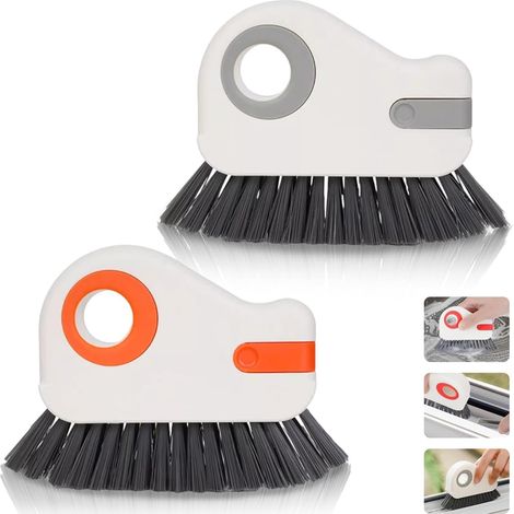 2 Pièce Brosse Nettoyage, Brosse de Nettoyage de Rainure, Brosse de Nettoyage de Rainures 2 en 1, Idéal pour Nettoyer Les Rails de Fenêtres, Les Rails de Portes Coulissantes et Autres Fissures (1/5)