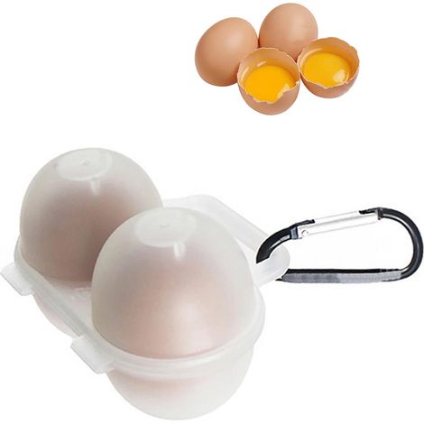2 Grille Boite Oeuf en Plastique, Portable Boite a Oeuf avec Couvercle, Conteneur de Stockage D'oeufs, Boîte de Rangement d'Oeufs pour Frigo Réfrigérateur Camping (1/4)