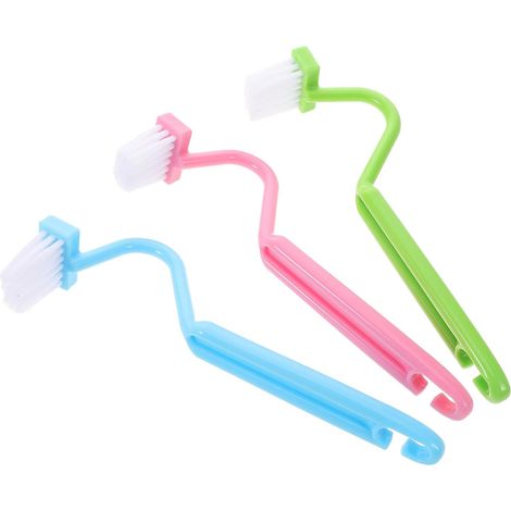 3 pièces Lot Brosses Incurvées pour Toilettes Brosse Plastique V pour (1/5)