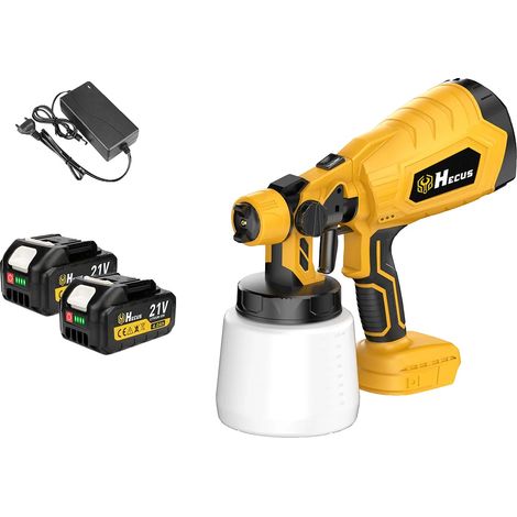Pistolet à Peinture Électrique, Capacité de 1000ML, 3 Modèles de Pulvérisation, 2 Grande Batterie, 100V-240V Prise EU (1/2)