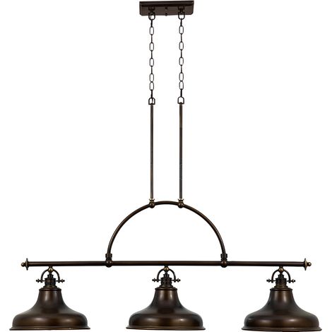Lampadario Industrial Nordico Emery Metallo Bronzo Palladiano 3 Luci E27 (1/5)