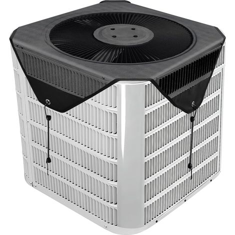 Cache Climatiseur Exterieur 71 x 71 cm Housse Climatiseur Extérieur Maille Cache Clim Toutes les Saisons Protection Poussière, Feuilles Mortes, Pluie, Neige accumulée [Classe énergétique A] (1/5)
