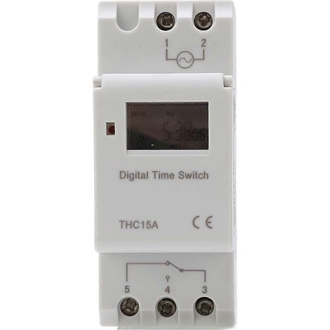 Digitaler Zeitschalter mit LCD-Anzeige, programmierbar, wöchentliche Bahnzeitrelais, AC 220–240 V, 16 A, THC15A