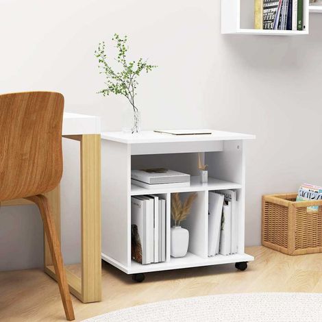 vidaXL Armario con ruedas madera contrachapada blanco 60x45x60 cm (1/5)
