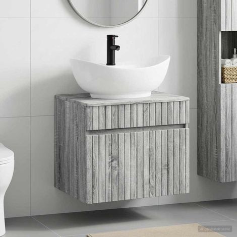 vidaXL Bathroom Furniture Set Grey Sonoma Engineered Wood (1/5)