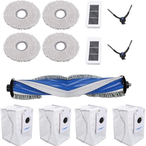 Kit de accesorios para robot aspirador X5 Omni/X5 Pro con cepillo principal, cepillo lateral, filtro lavable y bolsas.