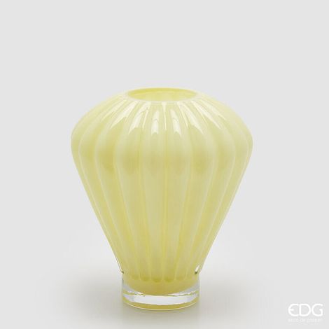 EDG Enzo De Gasperi Vaso Diamante H 27 Cm D 23 Cm Vetro Light Yellow (1/4)