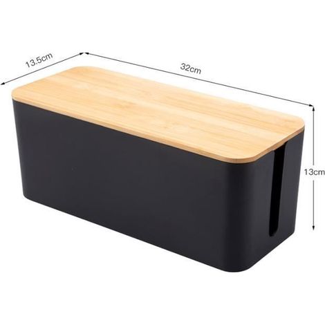 M Noir – Holz-Aufbewahrungsbox für Elektrokabel, staubgeschützte Box für bunte Ladeanschlüsse