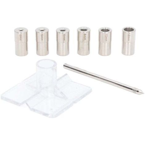 8 Pièces Kit de Gabarit de Cheville à Centrage Automatique 6 Tailles de Diamètre Intérieur en Acier allié Guide de Perçage Jeu de Localisateur de (1/4)