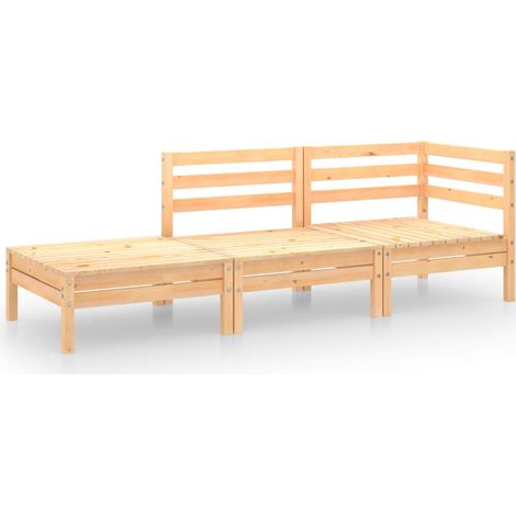 Maison Exclusive - 3-tlg. Garten-Lounge-Set Massivholz Kiefer