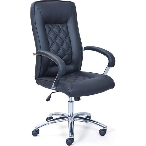 Fauteuil de bureau 62x67x115 cm en PU noir (1/5)