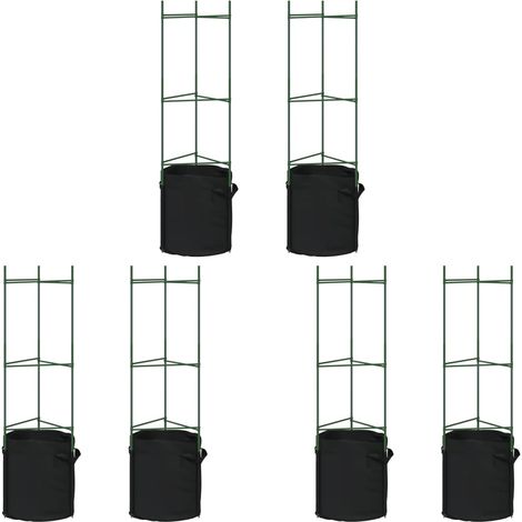 Maison Exclusive - Tomatenkäfige mit Pflanzsäcken 6 Stk. 116 cm S