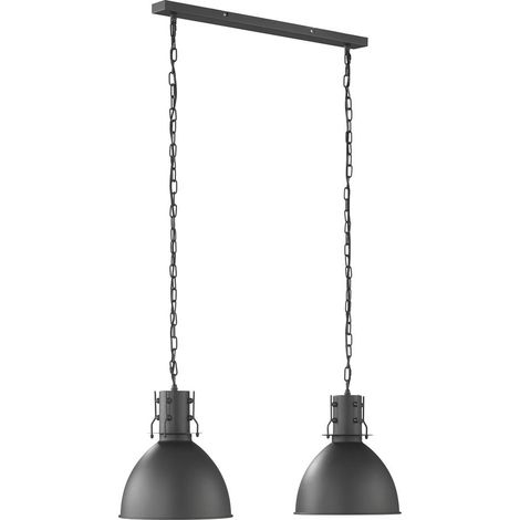 Suspension LONDON E27 2x40W métal sable noir mat H: 155cm L: 90cm l: 30cm dimmable (1/5)