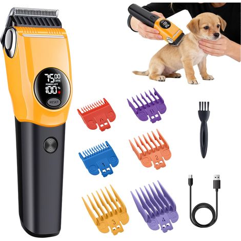 Tondeuse Pour Animaux De Compagnie - Électrique Rechargeable 3 Vitesses  Destiné Au Toilettage Du Chien - Pour Chiots Chats Poils Fins Longs Épais Frisés Élimination Des Poils