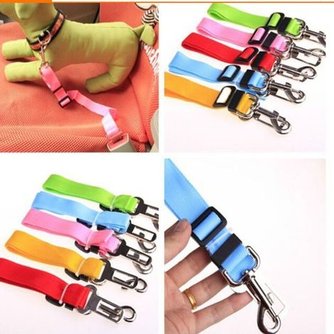 Laisse Ceinture De Sécurité Voiture Collier De Sécurité Chien Nylon Réglable (1/5)