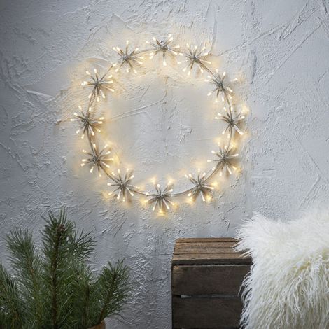 Outdoor Dekokranz ,Flower Ring', 12 Lichtquellen, 120 LEDs, transparent, warmweiß, Ø 50cm (1/6)
