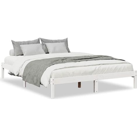 Maison Exclusive - Letto Extra Lungo senza Materasso Bianco 180x200 cm in Pino (1/5)