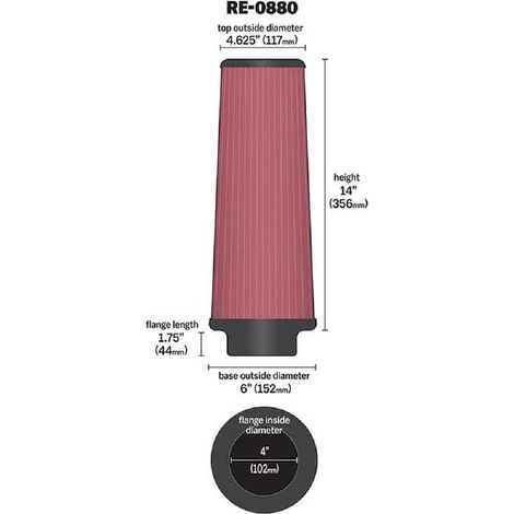 Filtre A Air Universel KetN Re-0880