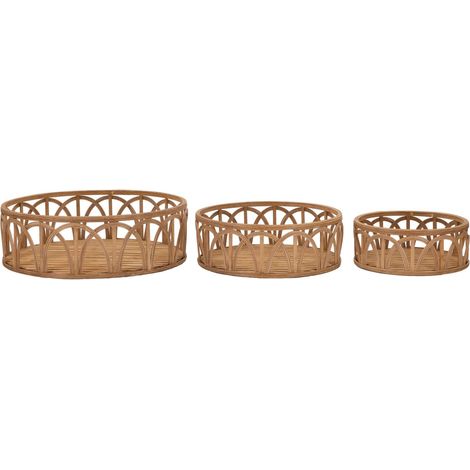 Vide-poches décoratifs en fibres naturelles marron, diam. 50x16-40x14-30x12 cm – Fuji (1/5)