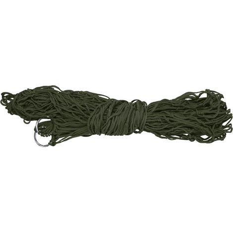 Hamac Double En Maille Nylon Vert Armée - Suspension Robuste Pour Camping Randonnée Jardin - 1 Unité (1/5)