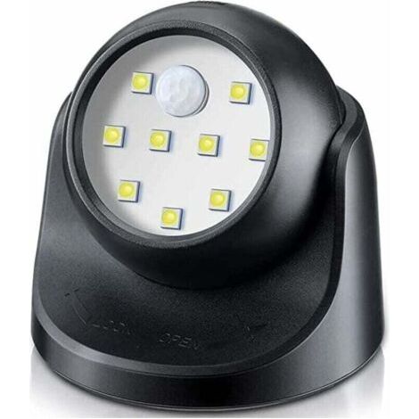 Spot LED Extérieur, Spot exterieur avec Detecteur de mouvement, Projecteur LED extérieur Sans Fil, 150 Lumen, Sphère Amovible, Rotation et Inclinaison à 360 degrés, Batterie à Pile