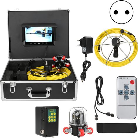 Caméra vidéo d'inspection de tuyaux, 30M, 9 pouces, canalisation d'égout, Support d'endoscope industriel, caméra rotative, prise ue 100-240V (1/5)