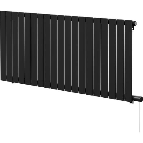 Hudson Colore Matt Black 600mm x 1440mm Horizontal Electric Single Panel Radiator