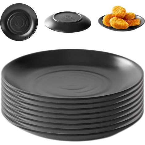 Stück Speiseteller Set Schwarz, 15×15×1,5 cm Dessertteller, Matt Kuchenteller Frühstücksteller Steingut Geschirr für Sushi Desserts Kuchen Brot Snack, Spülmaschinenfest, Stapelbar (1/5)