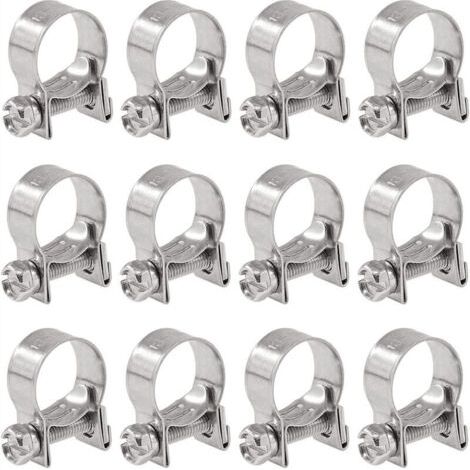 BUNTHAUS Lot de 12 colliers de serrage en acier inoxydable 304, diamètre 13–15 mm (1/5)