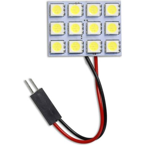 Luci Pannello 12 LED Interno Auto SMD Luce Fredda 6000K Per Interni Auto Tettuccio 2 Watt Alimentazione 12 V Adattatore T10 (1/2)