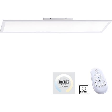 Plafonnier LED 26W 100x25 blanc avec télécommande Neuhaus