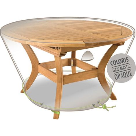 Funda para mesa redonda de 6 personas, diámetro 120 cm, gris mastic opaco - Jardiline