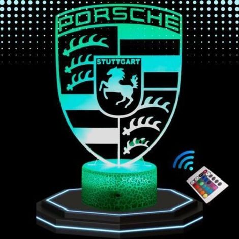 Lampe de chevet 3D LED Porsche ACKERMAN, veilleuse tactile avec changement de couleurs, pour bureau et chambre, idée cadeau (1/4)
