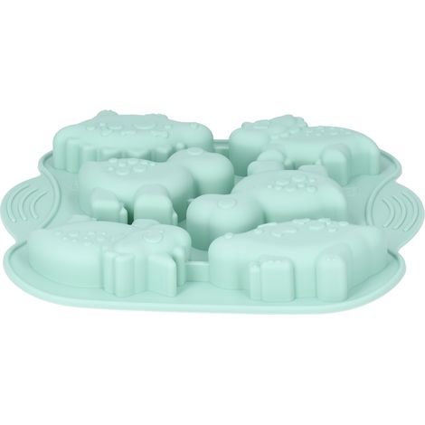 Moule à gâteau en silicone à 6 cavités en forme d'animaux, pour la confection de desserts au chocolat et de puddings. Outil de cuisine et de pâtisserie. (1/5)