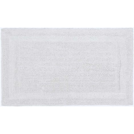 HOMESCAPES Luxury Reversible Cotton Bath Mat - White (1/5)