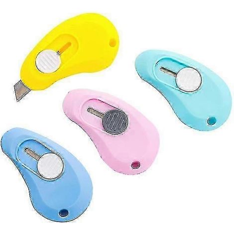 Mini ouvre-boîtes en plastique rétractable avec lame tranchante, lot de 5 couleurs aléatoires (1/5)