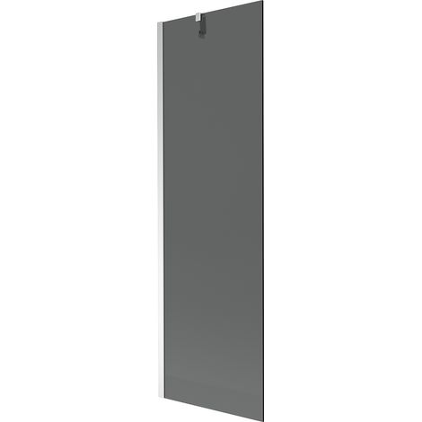 Mampara de Bañera 1 hoja Vidrio ahumado, 60x150 cm, Perfil cromo