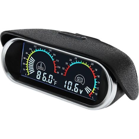 Manomètre LCD 2 en 1 pour voiture et camion : indicateur de température d'eau + voltmètre avec capteur de température 1/8 NPT. (1/5)