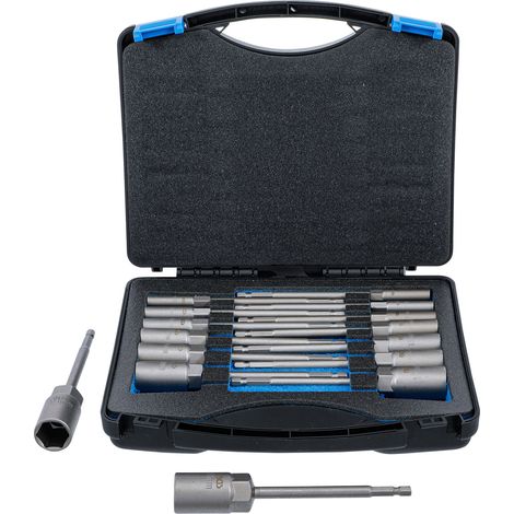 Bgs Technic – Jeu de douilles extra longues 5,5 à 19 mm – 15 pcs pour perceuse visseuse 1/4 – Acier chrome-vanadium – Aimant de maintien puissant (1/5)