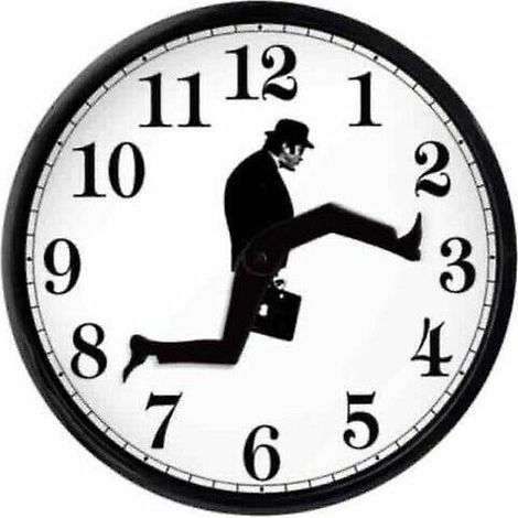 Inspiré Silly Walk Horloge murale Creative Silent Mute Clock Wall Art pour la vie à la maison (noir blanc) (1/5)