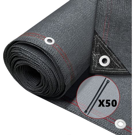 Vounot – Brise vue occultant 1.5x10m en HDPE 230g/m² – Taux d’occultation 95% – Œillets aluminium anti-corrosion – Attaches fournies (1/5)