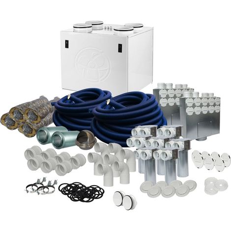 Kit de ventilation complet jusque 80 m² avec appareil à poser/mural