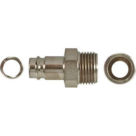 Raccord rapide pneumatique RS PRO, Filetage vers Mâle G 3/8 Mâle 3/8pouces en Laiton ( Prix pour 1 )