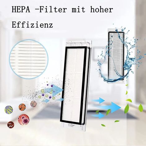 Compatible avec Xiaomi Roborock S5 Max/S6 Pure/S6 MaxV Aspirateur Filtre HEPA/Brosse/Serpillière/Tissu Accessoires 13 Pièces (1/5)