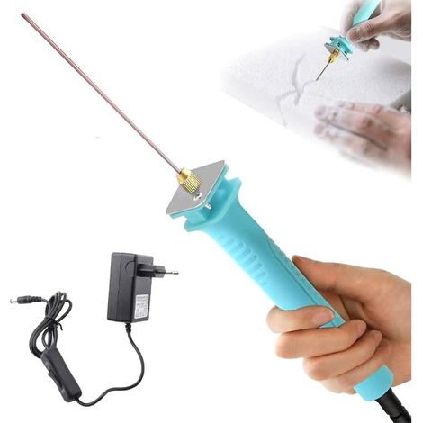 Stylo de Gravure Electrique de Coupeur de Mousse 30W 25cm Coupant la Chaleur Polystyrène Résistance jusqu'à 1500°C (EU Plug 110-250V) (1/5)