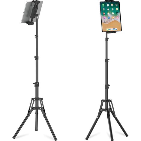 Trépied, Support de Sol Réglable en Hauteur (165 cm), Trépied pour Tablette Pivotant à 360° pour Tablettes Téléphones de 4,7” à 13,5" (1/5)