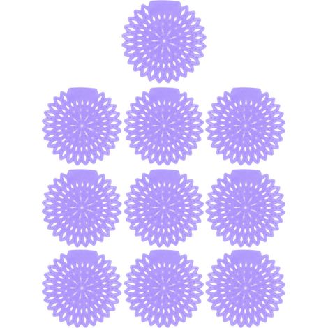 Lot de 10 tapis désodorisants pour urinoirs, anti-éclaboussures, longue durée d'action, parfum lavande, pour toilettes et salle de bain (1/5)