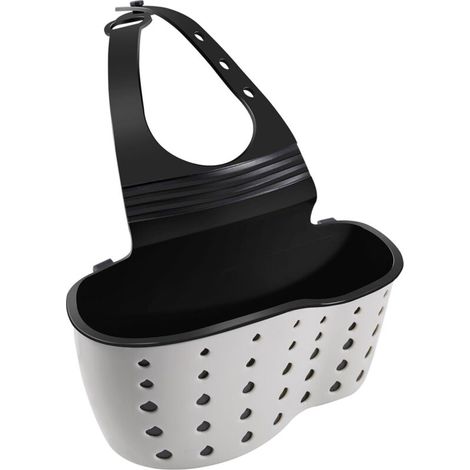 Porte-éponge d'évier de cuisine, organisateur d'éponge à vaisselle, porte-éponge de robinet à sangle réglable avec trous de vidange pour sécher les accessoires de cuisine